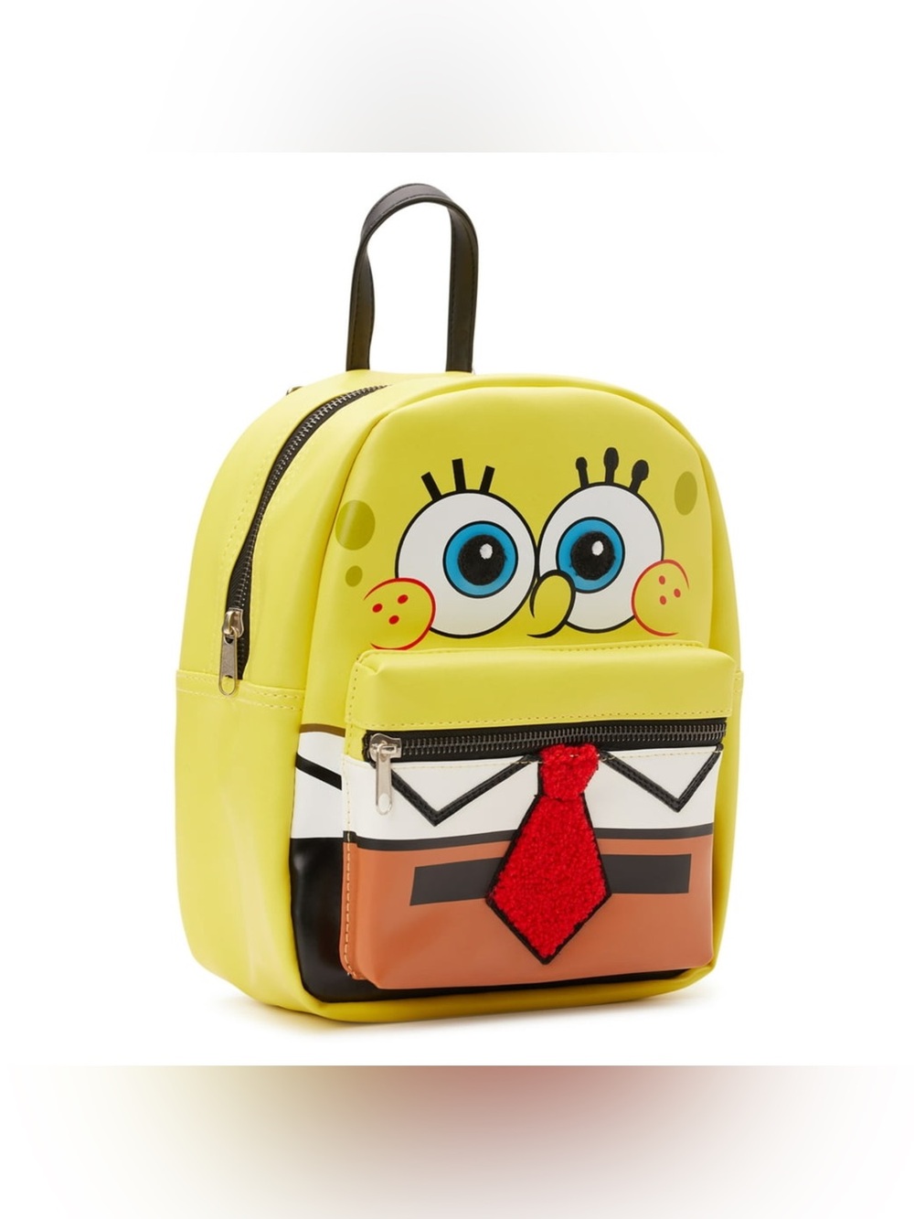 SpongeBob SquarePants Character Mini Backpack Fast Forward Textured Fuzzy 10x8"